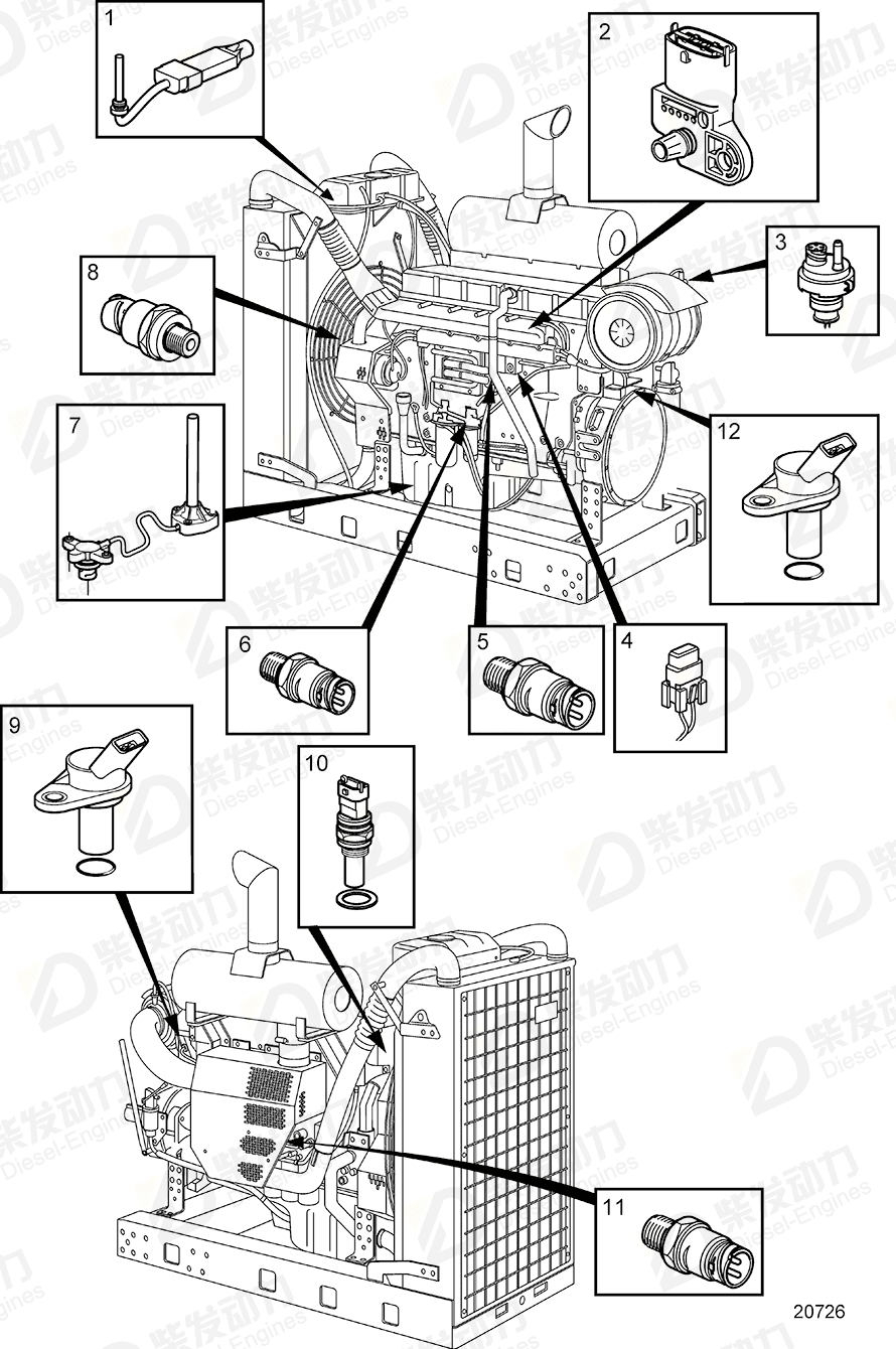 volvo penta Pressure sensor, oil-pressure 21302639 Drawing volvo penta Pressure sensor, oil-pressure 21302639 Drawing